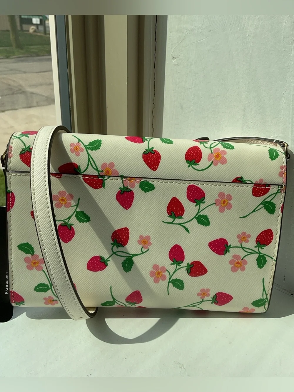 kate spade Cream Crossbody with Strawberry Print